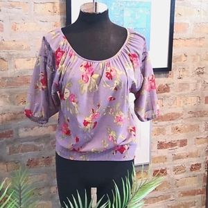 Express Lavender Floral with lace detail top